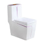 Modern Dual-Flush Square S-Trap Ceramic One Piece Toilet with Siphon Jet Flushing White Gold Color