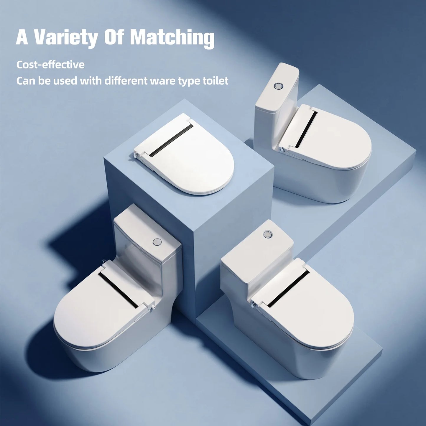 Non-Electric Bidet Toilet Seat Slim Design Dual Nozzle Bidet Adjustable Water Pressures Elongated Smart Toilet Cover