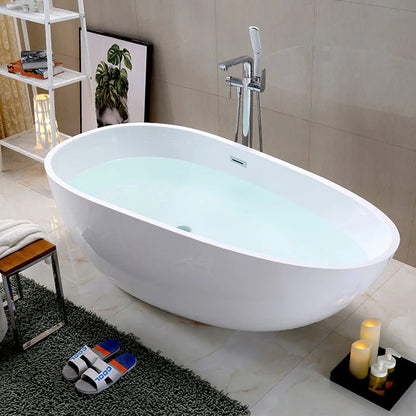 MUBI Fashion White Indoor Freestanding Soaking Bathtub Oval Bathroom Extra Large Bath Tub for Adults