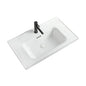 Modern Ceramic Solid Surface Cabinet Sink White Rectangular Bathroom Vanity Counter Top Basin