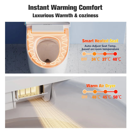 2026 Luxury CUPC Certified Bathroom Electric Bidet Sanitary Wc Toilet Bowl Automatic Adjustment Intelligent Ai Smart Toilet