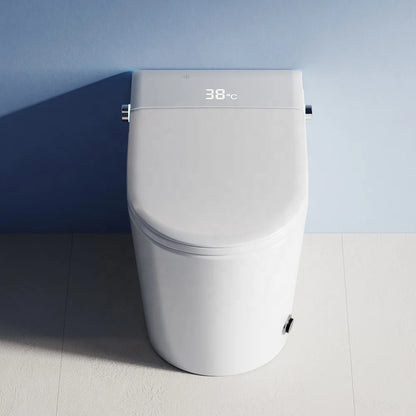 LED Digital One-Piece Smart Toilet with Heated Remote Control Automatic Self-Cleaning, Tankless Intelligent Bidet