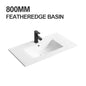 Modern Thin Edge White Ceramic Rectangular Bathroom Cabinet Vanity Sink with Hotel Application