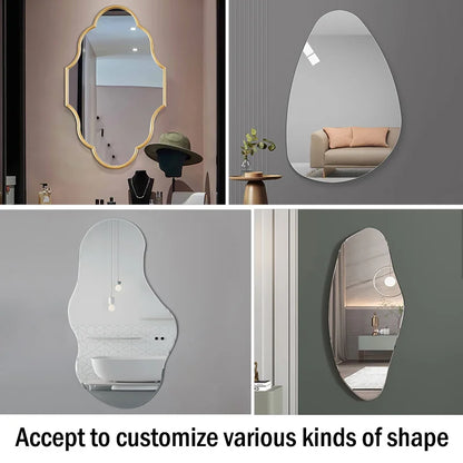 Minimalist Large Rectangular Frameless Bathroom Mirror for Wall for Apartment or Villa Hotel Wall Mounted Mirror