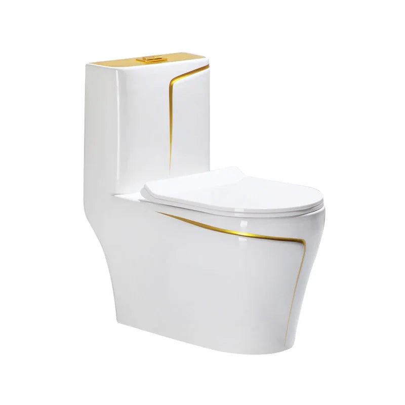 Modern Design One-Piece Ceramic Floor Mounted S-Trap Dual-Flush Toilet for Bathroom and Hotel Use