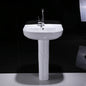 Cheap Price Modern Small Size Back to Wall Free Stand Ceramic Full Pedestal Round Basin Bathroom Sink