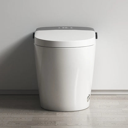 Modern Elongated Smart Toilet Remote Control Heated Seat Air Drying-Floor Mounted Ceramic S-trap 5 Year Warranty for Home Use