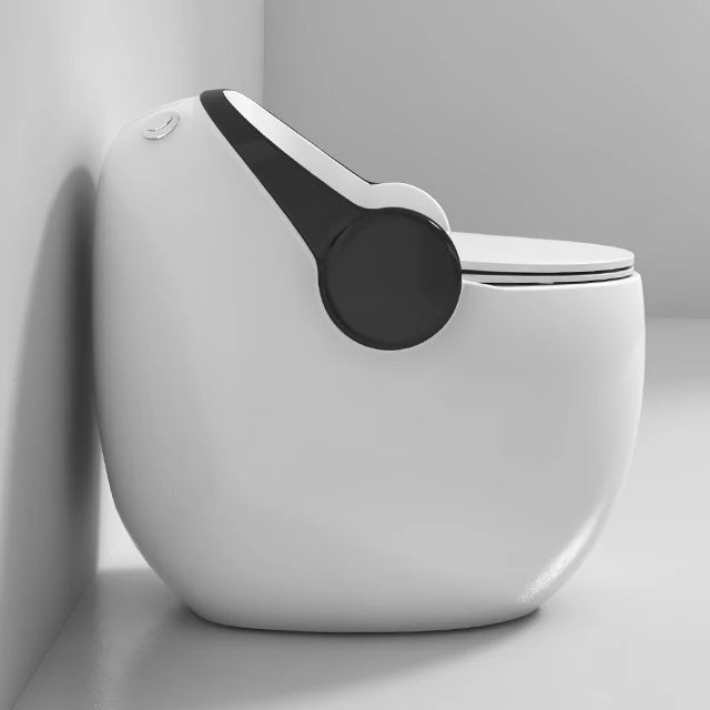 New Modern Bathroom Elongated Ceramic One Piece Dual-Flush S-Trap Toilet Bowl Floor Standing WC