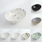 Dark Oval Ceramic Art Table Top Wash Basin Bowl Bathroom Small Above Counter Brown Marble Sink
