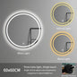 60cm Modern Illuminated Bathroom Mirror with Adjustable Color Temperature LED Light Smart Mirror Moisture Proof Wall Mounted