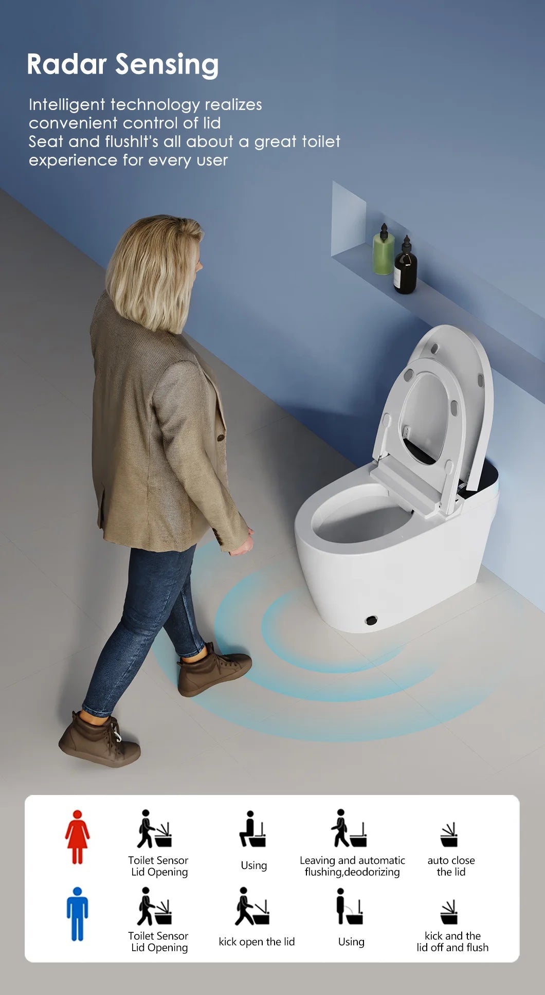 Smart Toilet UK Standards Plug Electric Toilette Intelligente Bidet Auto Flush Intelligent Toilet with Water Tank