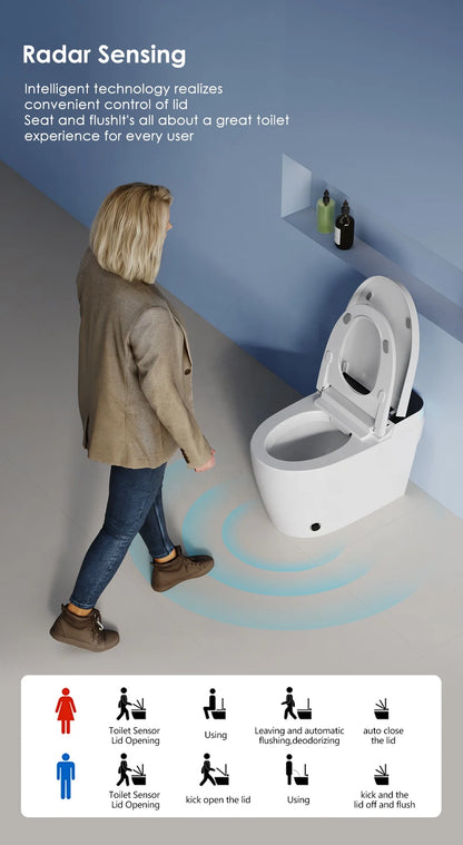 Smart Toilet UK Standards Plug Electric Toilette Intelligente Bidet Auto Flush Intelligent Toilet with Water Tank
