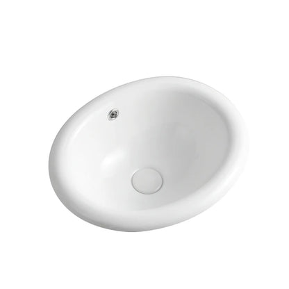 High Quality MUBI Modern Counter Top Oval Semi Recessed Easy Clean Ceramic Bathroom Vanity Sink with 2-Year Warranty