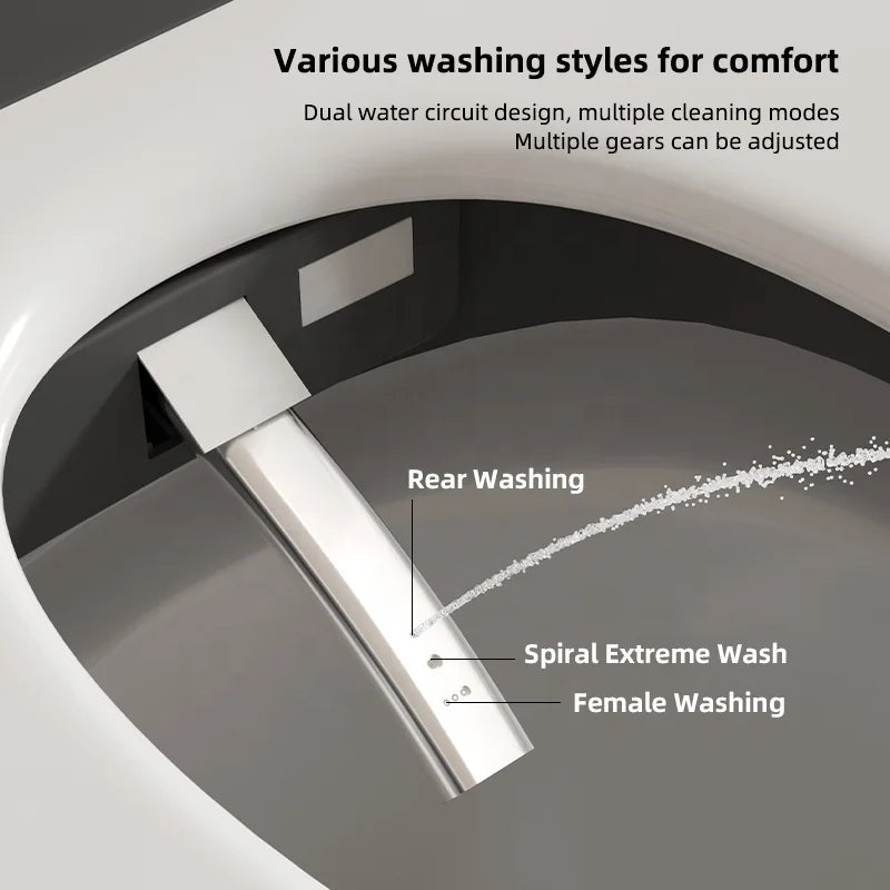Automatic Sensor Flush Wc 3D Cleaning Bidet Electric One-piece Bathroom Grey Egg Smart Toilet Intelligente