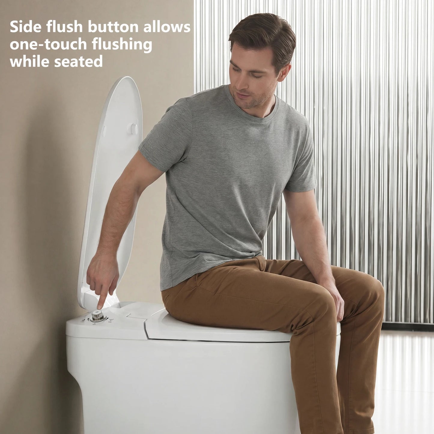 No Electricity Smart Toilet No Power Intelligent Toilet Bidet Bowl Bathroom Inodoros Toilette with Foot Kick Flush