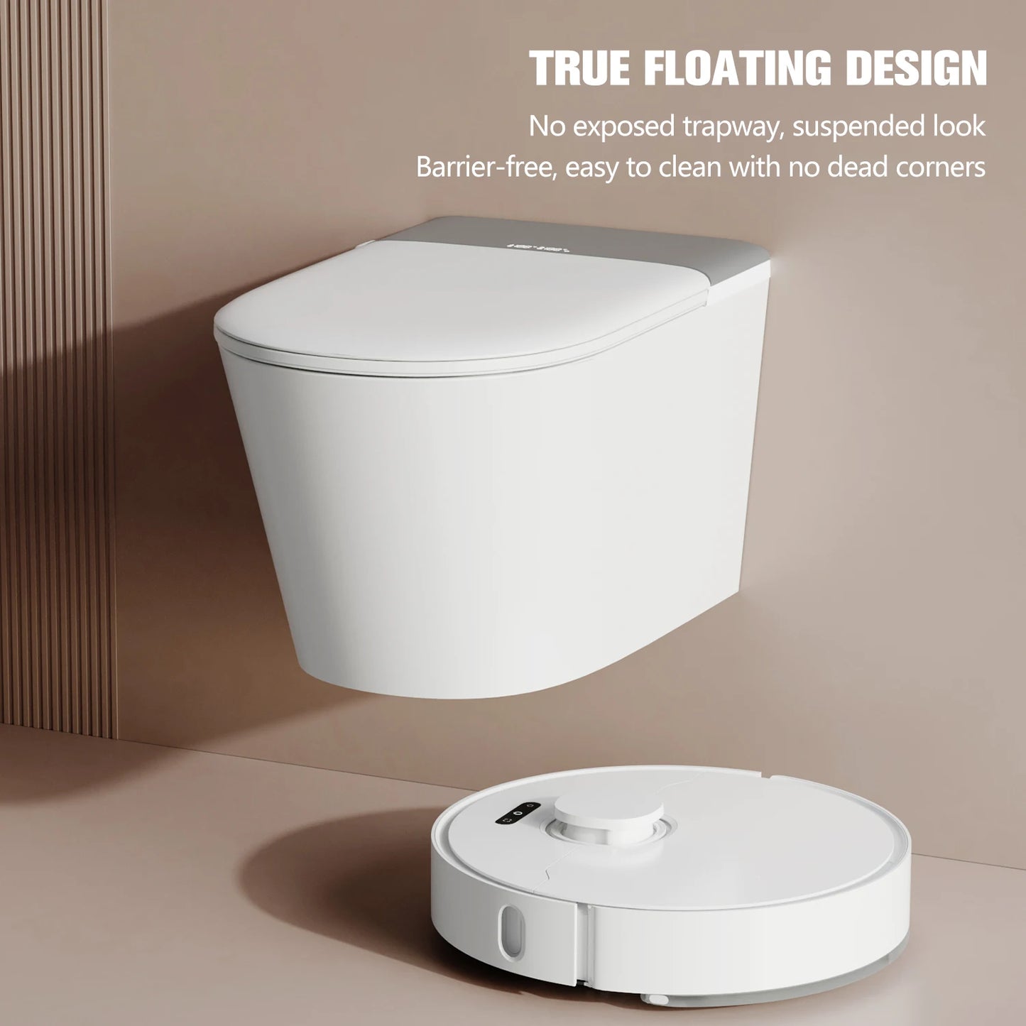MUBI Wall Mounted Suspended Smart Toilet Bidet P Trap Automatic WC Intelligent Wall Hung Smart Toilet Bowl with Remote Control