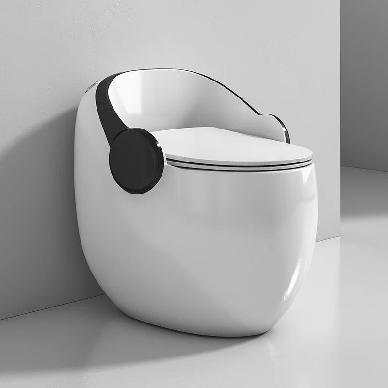 New Modern Bathroom Elongated Ceramic One Piece Dual-Flush S-Trap Toilet Bowl Floor Standing WC