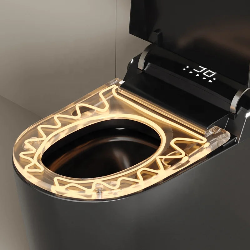 New Design Warm Heating Ceramic Automatic WC Electronic Control Intelligent Toilet Black Smart Toilet