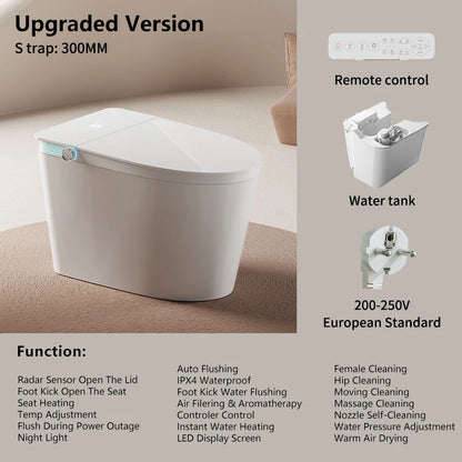 High End Floor Mounted Elongated Smart Toilet Remote Control Seat Heating Electric Sensor Automatic Toilet Intelligent Included