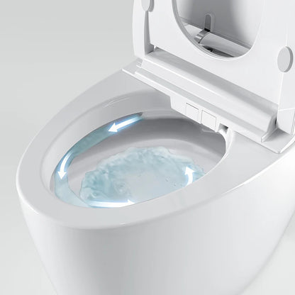 7002 Deluxe Ceramic Self Cleaning Electric Smart Bidet Toilet S-trap Drainage Heated Seat Dual-Flush Automatic Remote Control