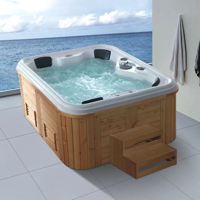 Luxury Hot Tubs Jaccuzi Outdoor Spa 4 Person Hidromasaje Bathtubs Square Plastic Soaking Jaccuzi
