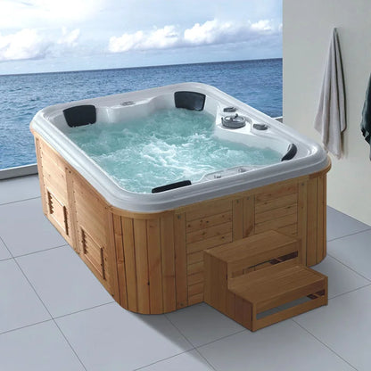 Luxury Hot Tubs Jaccuzi Outdoor Spa 4 Person Hidromasaje Bathtubs Square Plastic Soaking Jaccuzi