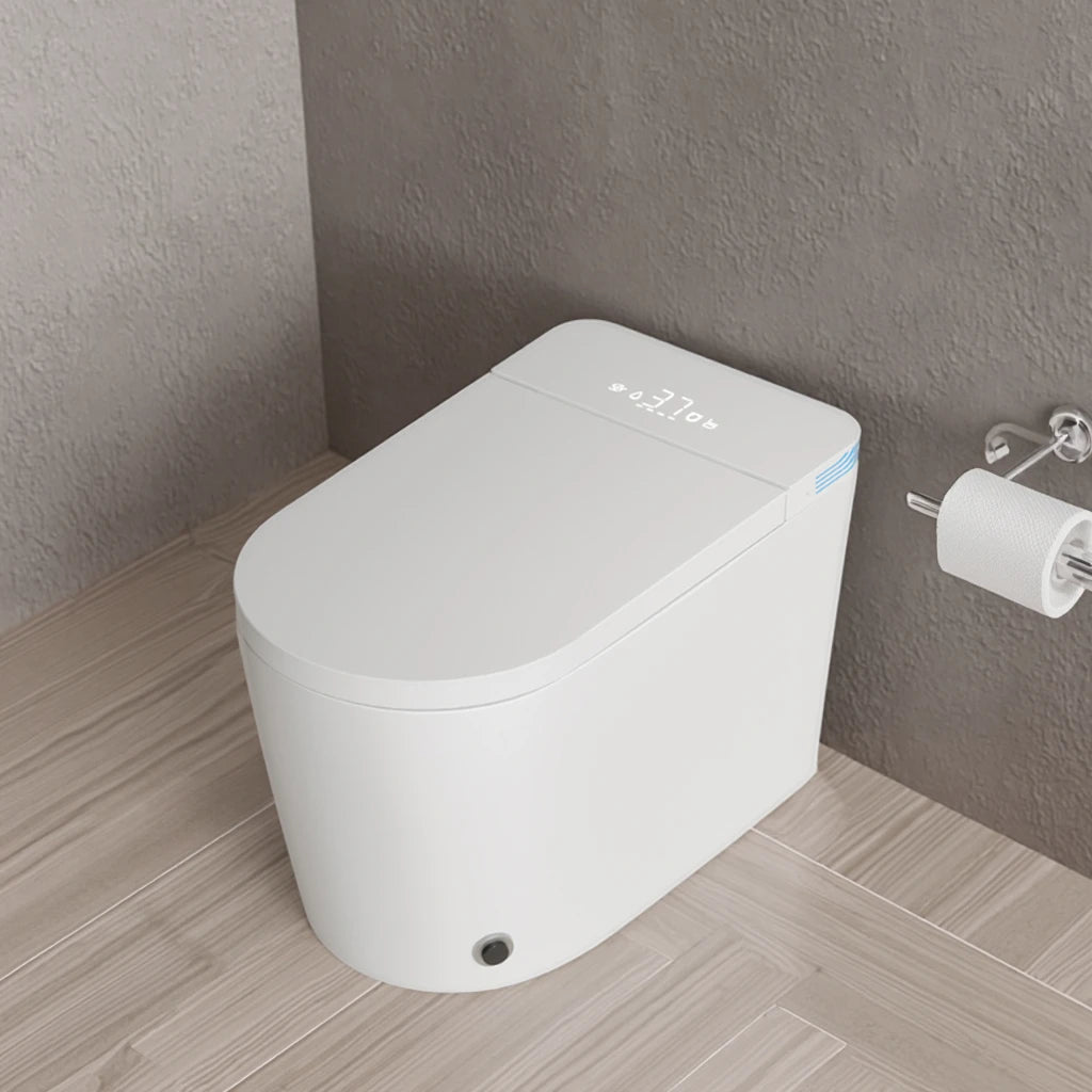 High Quality Electric Smart Toilet Ceramic WC Bathroom Elongated Bowl Floor Mounted Automatic Flush Toilet Bidet Remote Function