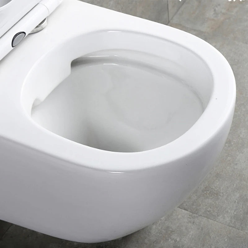 Gravity Flush Rimless Bathroom Wall Mount Ceramic Wc Set Concealed Cistern Wall Hung P Trap Toilet With Tank