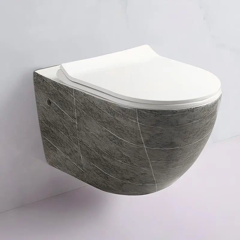 Modern Villa Suspended P Trap Ceramic Wall Hung Rimless Flushing Bidet Toilet Set with Concealed Tank