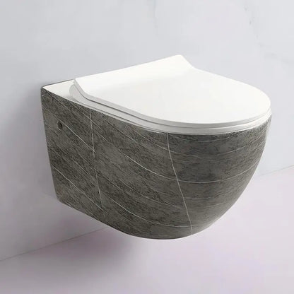 Modern Villa Suspended P Trap Ceramic Wall Hung Rimless Flushing Bidet Toilet Set with Concealed Tank
