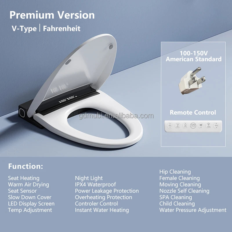 Smart Toilet Seat Ultra Slim Automatic Cover Electric Bidet Lid Soft Close Adaptable Intelligent Heated Wc Toilet Seat