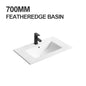 Modern Thin Edge White Ceramic Rectangular Bathroom Cabinet Vanity Sink with Hotel Application