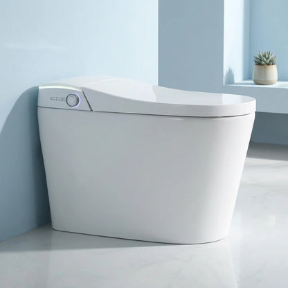 Smart One-Piece Electric Bidet Toilet with Heated Seat Night Light Wireless Remote Control, Modern Ceramic Toilet