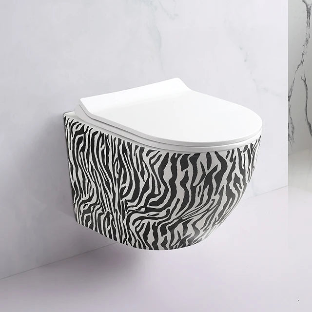 Custom Design Marbled Water Closet Wall Mounted Toilet Bowl Sink Combo Ceramic Sanitary Ware Toilet Set