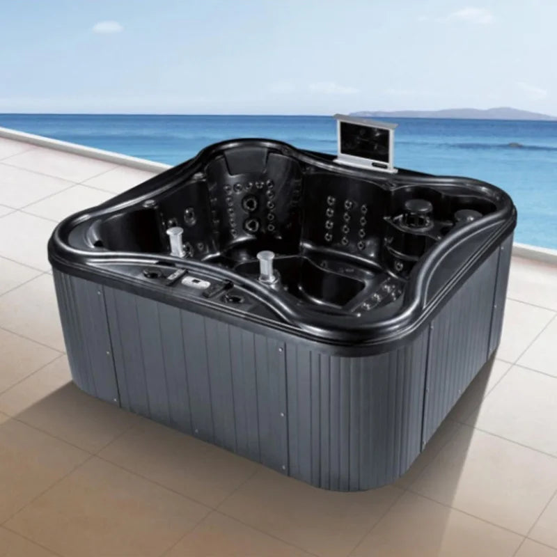 Luxury Hot Tubs Jaccuzi Outdoor Spa 4 Person Hidromasaje Bathtubs Square Plastic Soaking Jaccuzi