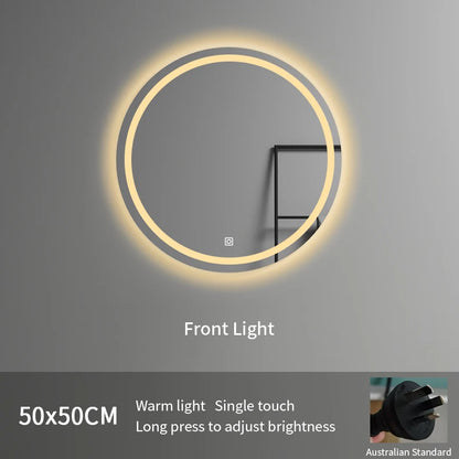 European Standard Modern Illuminated Adjustable LED Bath Round Mirror Hotel Wall-Mounted Smart Mirror