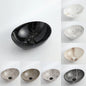 Dark Oval Ceramic Art Table Top Wash Basin Bowl Bathroom Small Above Counter Brown Marble Sink