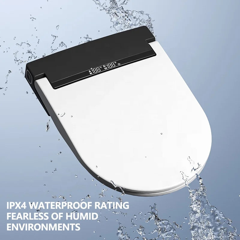 Smart Ultra-Thin Electric Bidet Toilet Seat with Heating Cleaning Remote Control Plastic Elongated Seat Modern Design