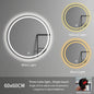 60cm Modern Illuminated Bathroom Mirror with Adjustable Color Temperature LED Light Smart Mirror Moisture Proof Wall Mounted
