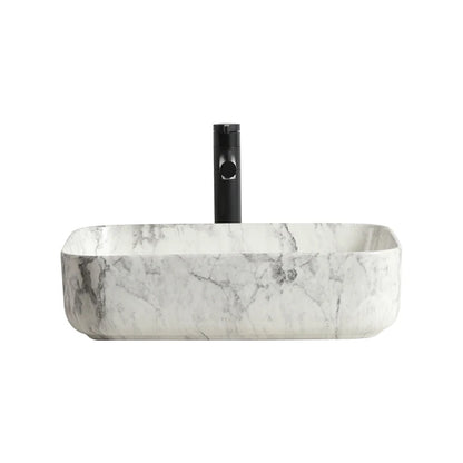 Decoration Small Rectangle Ceramic Bowl Sinks Countertop Marble Sink Wash Basin for Bathroom