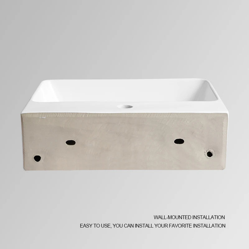 Hot Sales Modern Ceramic Art Hand Wash Basins Rectangular Vanity Countertop Sinks Single Hole Easy Clean 1 Year Bathroom