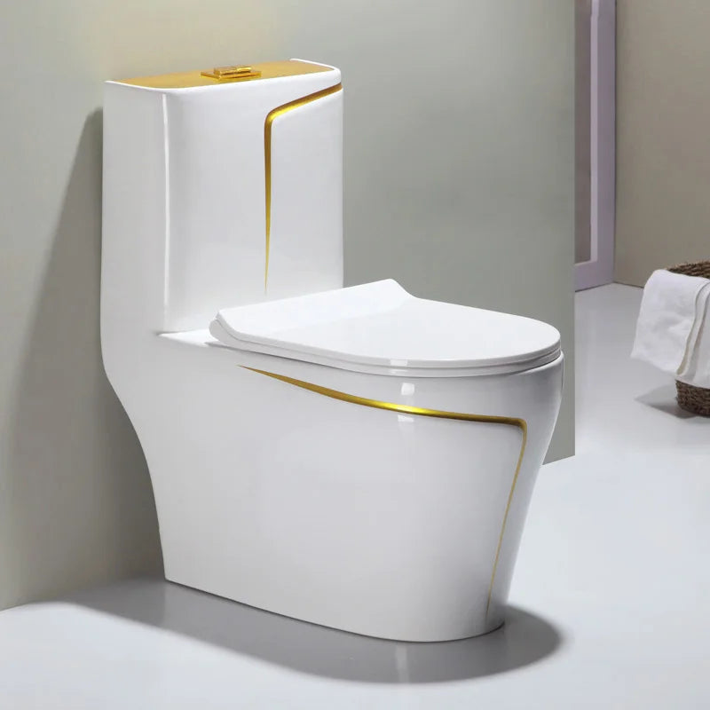 Modern Design One-Piece Ceramic Floor Mounted S-Trap Dual-Flush Toilet for Bathroom and Hotel Use
