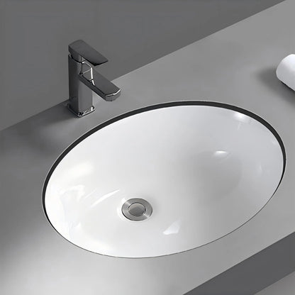 Recessed Undermount Bathroom Ceramic Oval Washroom Cabinet Under Counter Wash Basin Sink