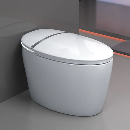 Ceramic Automatic Self Flushing S-trap Bathroom Smart Toilet Heated Seat Night Light Floor Mounted Intelligent Sanitary Toilet