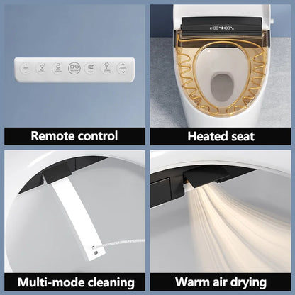 CE Certified Electronic Heated Slow-closing Cover V-Shape Smart Toilet Seat with Remote Control, Self-cleaning, Eco Mode