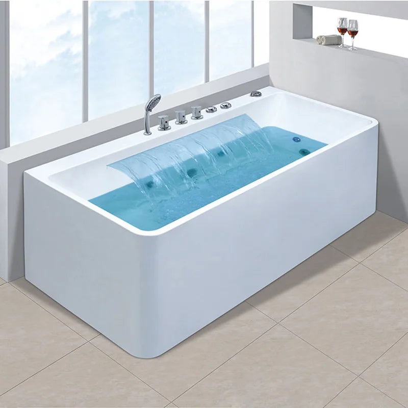 Modern Acrylic Jakuzzi Indoor Bathtub Hydromassage Fibreglass Double Whirlpool Jaccuzi Spa Bathtub