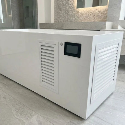 All in One Freestanding White Acrylic Cold Plunge Tub Home Wellness Cold Water Therapy Immersion Spa Tub for Body Recovery