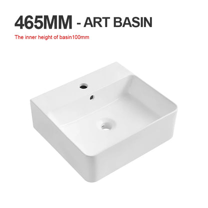 Hot Sales Modern Ceramic Art Hand Wash Basins Rectangular Vanity Countertop Sinks Single Hole Easy Clean 1 Year Bathroom