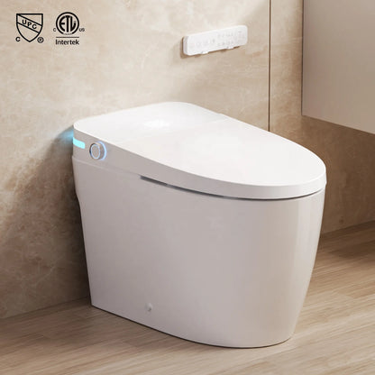 North American CUPC ETL Ceramic Floor Mounted Auto Sensor Intelligent Voice Control Bathroom One Piece Smart Toilet Commode