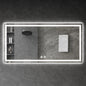 مرآة حائط مستطيلة كبيرة ذكية مزودة بإضاءة LED للحمام، مزودة بشاشة لمس حديثة وتصميم جرافيك، لديكور المنزل والشقق